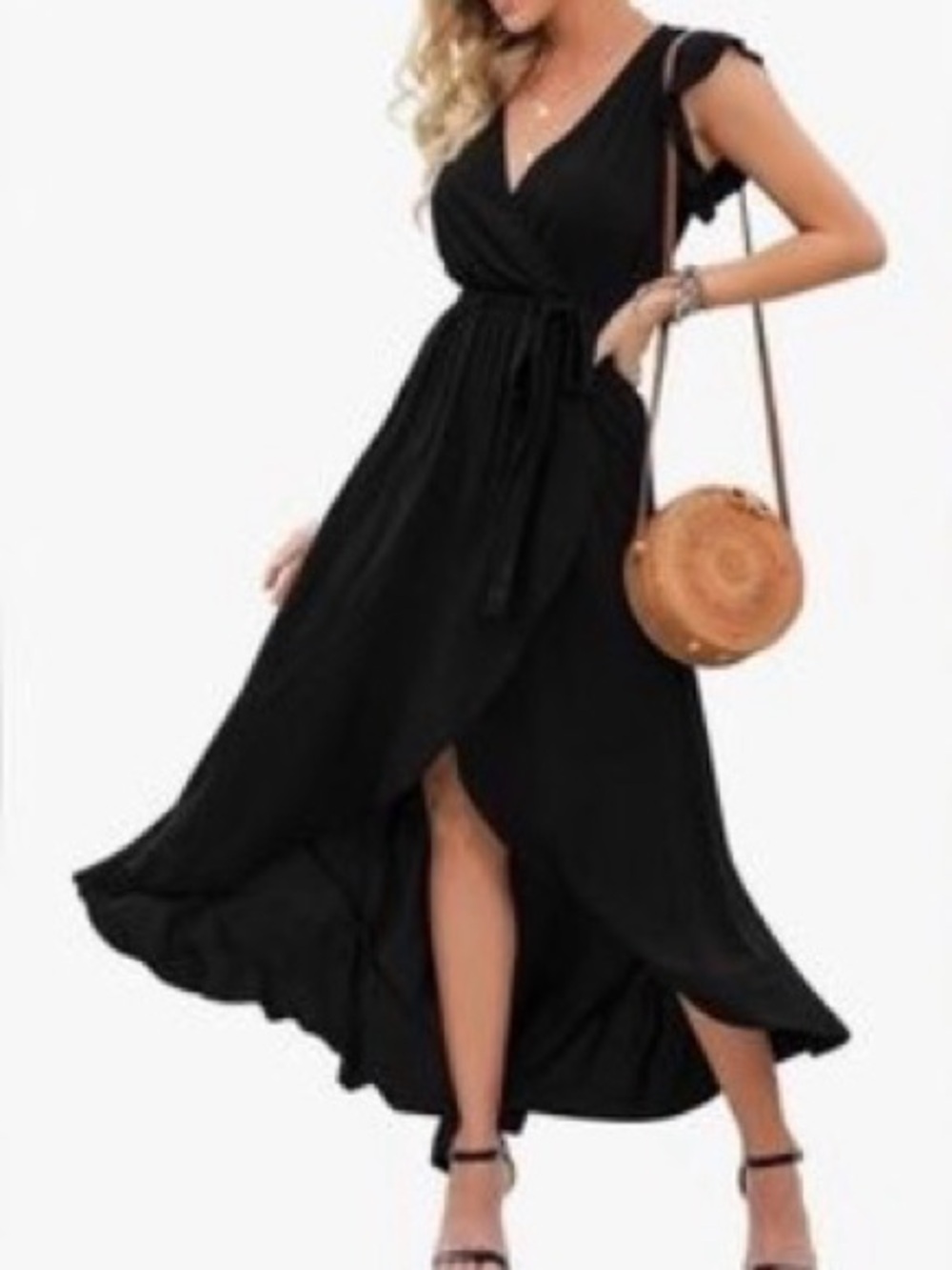Express Dress XS Express Black Dress Express Wrap Hi-Low Midi Dress XS